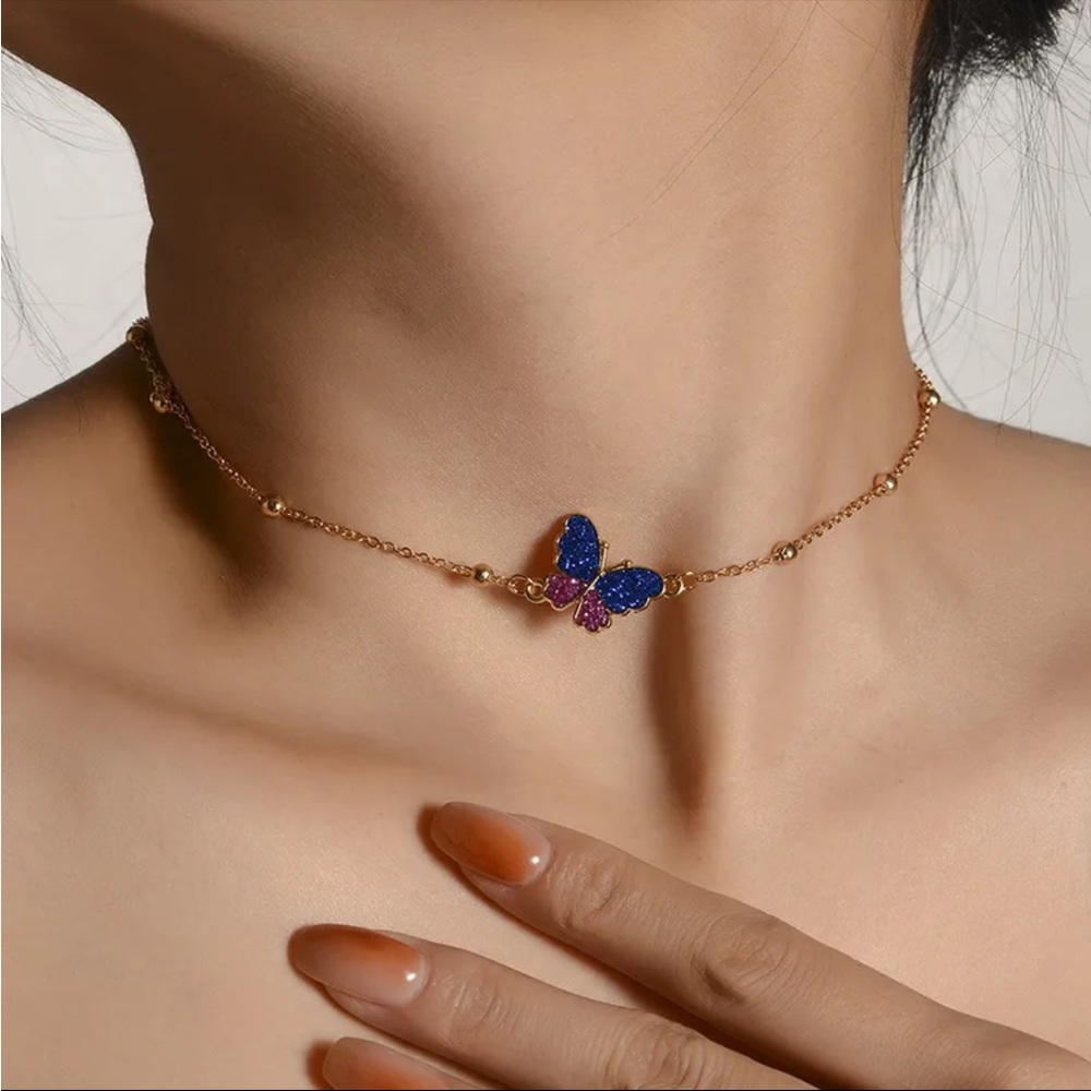 Summer Collection!!! Elegant Gold Butterfly Necklace Chocker